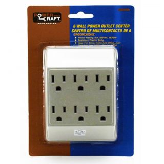 Way Electrical Outlet Wall Plug Power Strip UL Listed Six Socket