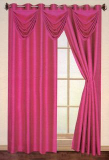 Elaine Faux Silk Luxury 36 x 37 Grommet Waterfall Valance Pink New