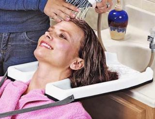 Easy Shampoo Hair Washing Tray Drain Sink Portable Aid