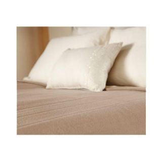 Sunbeam Quilted Fleece Heated Electric Blanket Royal Dreams Queen Sand