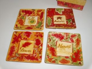 Sally Eckman Roberts Set Of 4 Autumn Sonata Mini Ceramic Plates
