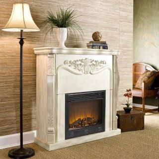 White Elegant Ventless Electric Fireplace w Remote