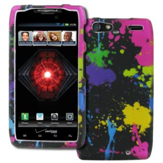 Empire Hard Rubberized Case Cover Paint Splatter Motorola Droid RAZR