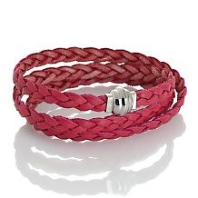 stately steel braided leather triple wrap bracelet d 2012080310194109