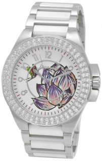 Ed Hardy New Ladies Watch Ceramic Stainless Steel Bracelet Crystals