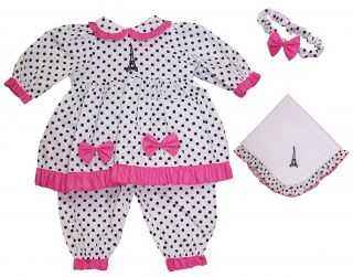 Molly P Originals Elise 4 PC Outfit Fits Up to 20 inch Baby Dolls