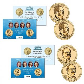 Coin Collector 2012 P  and D Mint Chester Arthur and Grover Cleveland