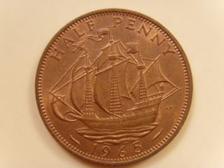 1965 Half Penny Elizabeth II British Coin Halfpenny