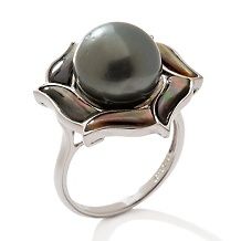 Designs by Turia 11 12mm Cultured Tahitian Pearl and Diamond Sterling
