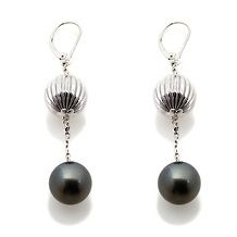 Designs by Turia 11 12mm Cultured Tahitian Pearl and White Topaz