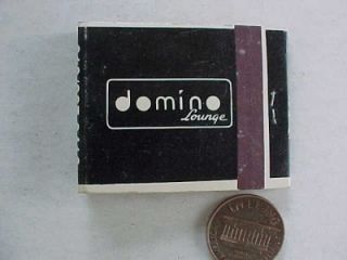 1960s Era Chicago Illinois Domino Lounge Matchcover Famed for Blue