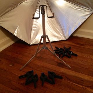 Photography Studio Tripod Umbrella Clamps Brackets Lighting Background