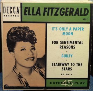 Ella Fitzgerald Its Only A Paper Moon EP VG Decca Ed 2014 Vinyl 1953