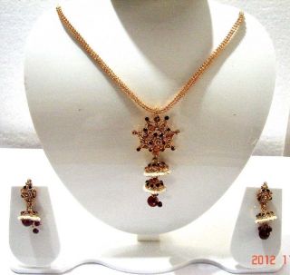  Gorgeous Pearl Gold Tone Kundan Bridal Necklace Jewelry ERT EHS