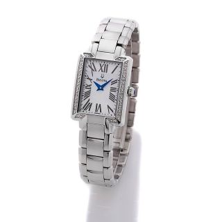 Bulova Ladies 1.6ct Diamond Bezel Stainless Steel Watch with Mother