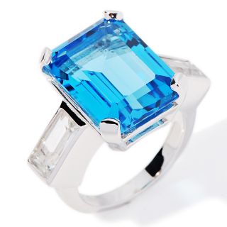 Rings Gemstone Colleen Lopez 16.09ct Swiss Blue and White Topaz Sterli