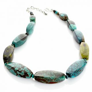  by Jay King Hubei Turquoise Beaded Sterling Silver 19 1/2 Necklace