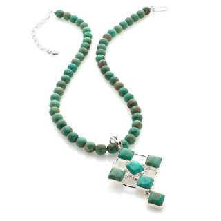  Jay King Alecia Turquoise Sterling Silver Pendant with 18 Necklace