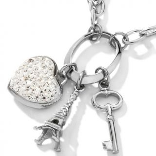  Pavé Charm Drop Stainless Steel 20 Necklace
