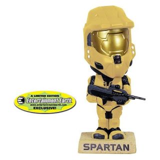 unk o pale yellow spartan bobblehead entertainment earth exclusive