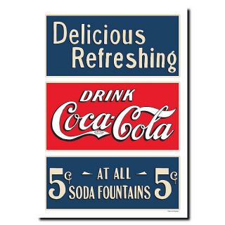Coca Cola Soda Fountain Vintage Art Print   18 x 24in