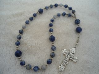 Mini Sodalite Anglican Episcopal Rosary Prayer Beads
