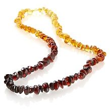  Hand Knotted Multicolor Cascading Amber Bead 22 Necklace