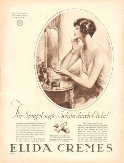 Elida Cremes Original German Vintage Magazine Ad 1928