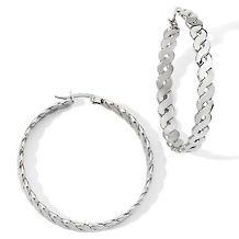 steel crystal accented inside outside hoops $ 26 95 stately steel high