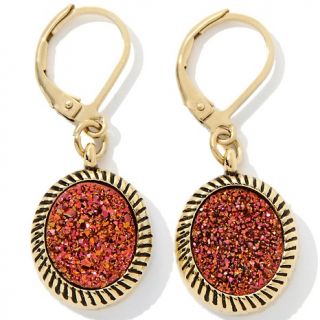  copper pink drusy leverback drop earrings rating 23 $ 19 95 s h