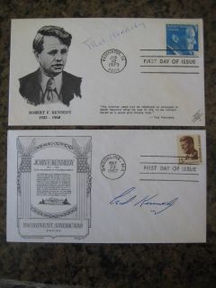 Ted Kennedy Ethel Kennedy 2 Autographed Envelopes JFK