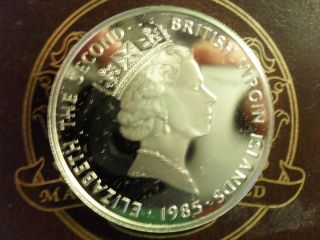 Silver proof 20 00 coin from Brittish Virgin Isle Elizabeth 2nd