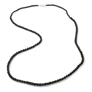 Yours by Loren Black Onyx Sterling Silver 40 Bead Necklace