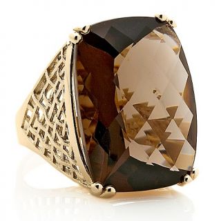 Jewelry Rings Gemstone Technibond® 30ct Cushion Cut Smoky Quartz
