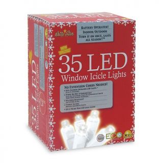  Lighting White Colored Battery Operated Icicle Lights   35 Bulbs