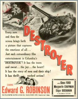 1943 edward g robinson destroyer wartime movie ad