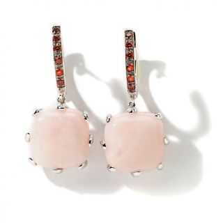 Opulent Opaques Pink Opal and Garnet Sterling Silver Earrings
