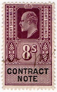 edward vii revenue contract note 1910 as pictured fine used condition