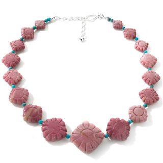 Jewelry Necklaces Beaded Jay King Ginger Flower Stone and