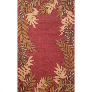  Rugs Printed Rugs Liora Manné Spello Fern Border Red Rug   42 x 66