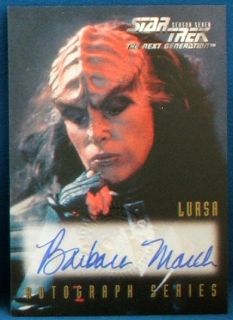 Card Star Trek Next Generation Barbara March as Lursa A16 Signature