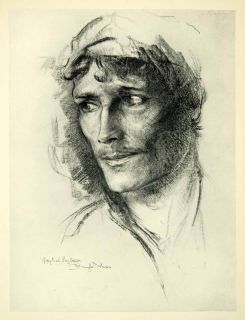 1931 Print Ernest Borough Johnson Gipsy Head Art Portrait Man Ethnic