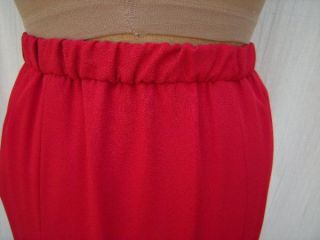 Heiser Egan Red Poly Crepe Tromped Skirt Lined 12