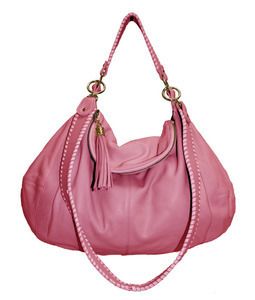 ONNA EHRLICH RACHAEL HOBO SLOUCH LEATHER BAG PINK FOR BREAST CANCER