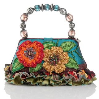 Mary Frances Mary Frances Bali Floral Bag with Beaded Handle