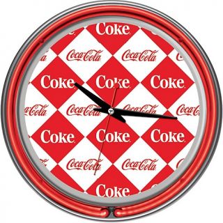 Coca Cola Checkered Dual Light Neon Wall Clock   14.5in at