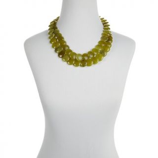Jay King Palm Stone Flat Disc 42 Necklace