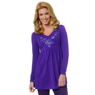  stretch jersey v neck babydoll embroidered tee rating 44 $ 10 00 s h