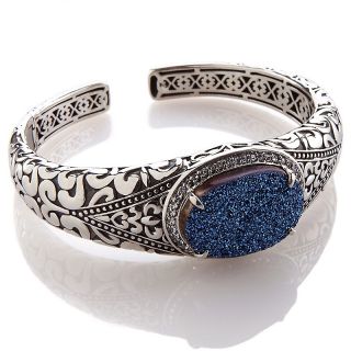 Jewelry Bracelets Cuff Hilary Joy Blue Drusy & White Topaz Lace