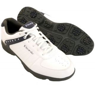 New Mens Etonic G Sok Sport Golf Shoes WHTE BLUE Size 9 WIDE RETAIL 74